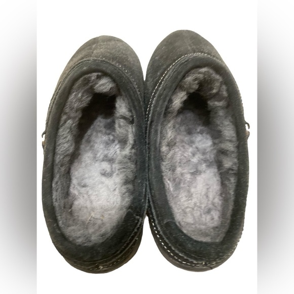 Cloud Nine sheepskin orthopedic slip-on clog slipper black suede size 7 - Picture 9 of 10